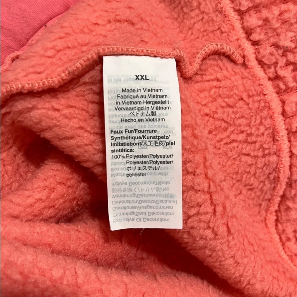 J. Crew Vintage Fleece Peachy Pink Sherpa 1/4 Zip Women’s Size XXL - Picture 3 of 5